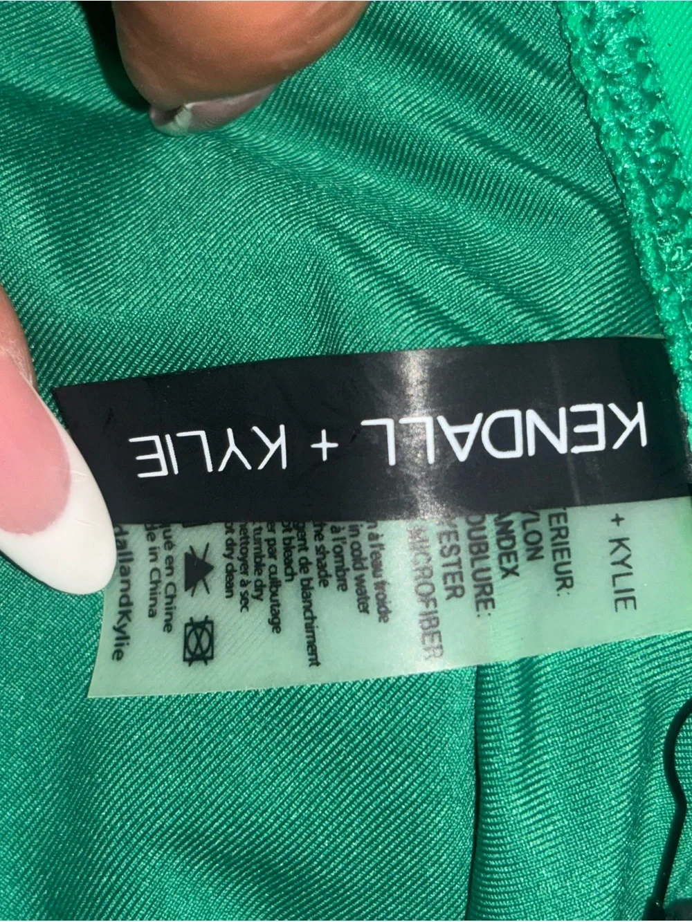 Kendall + Kylie Bright Green Scoop Neck One-Piece Swimsuit NWT Size XS